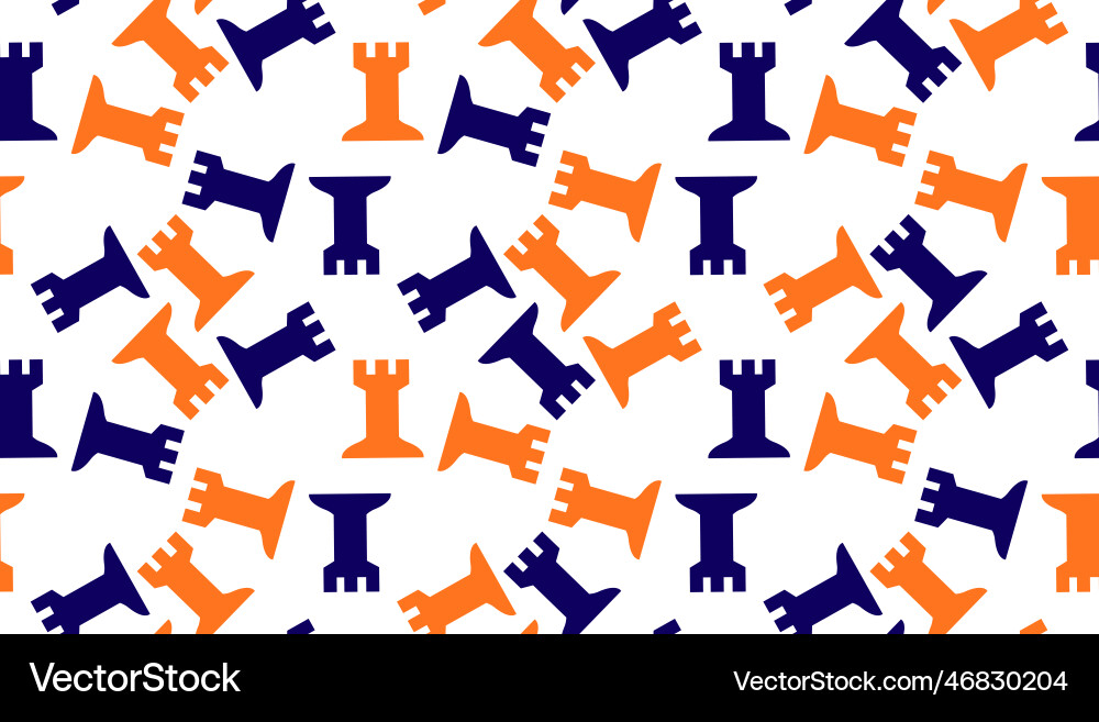 Seamless pattern with chess rook endless Vector Image