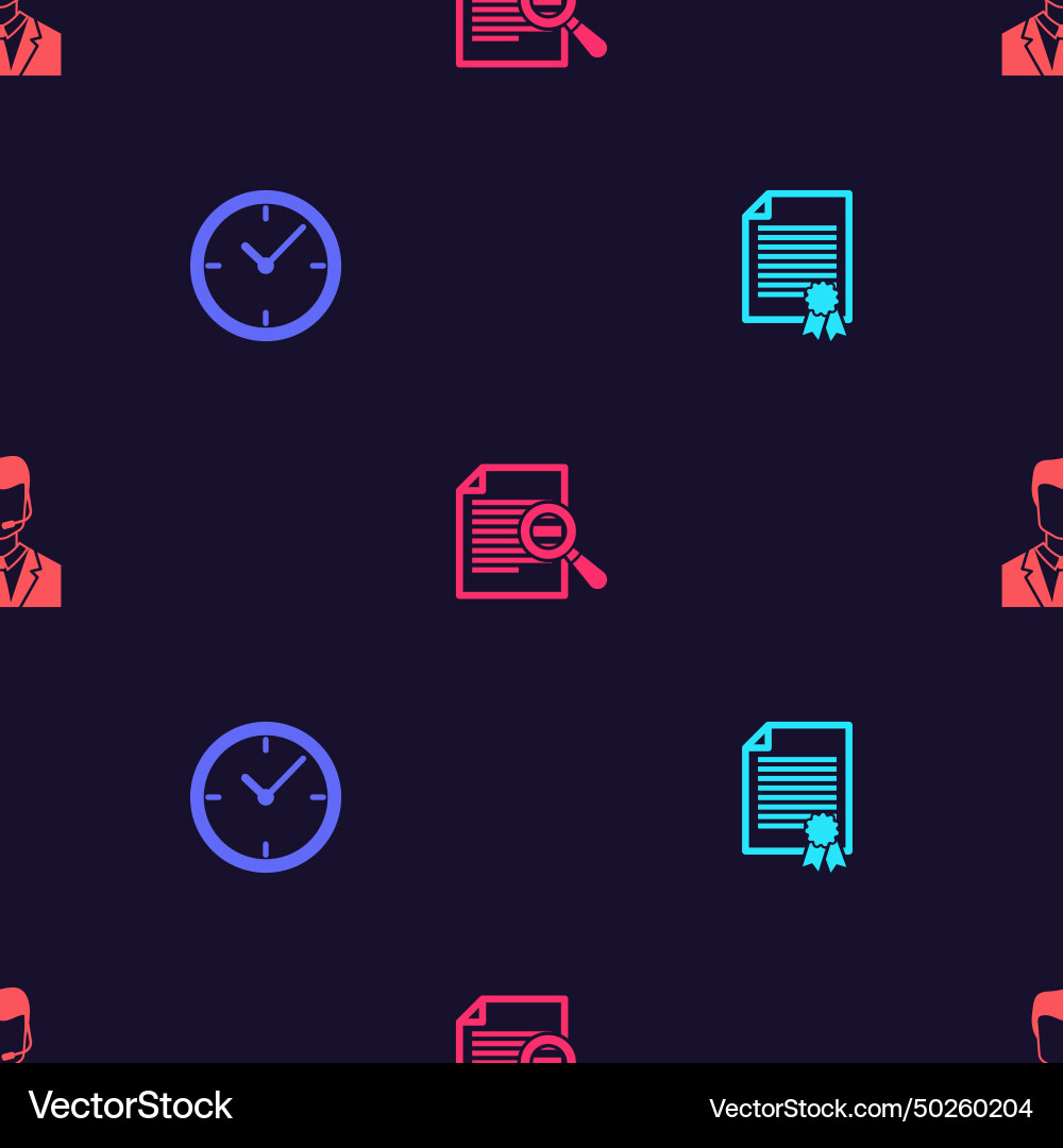 Set certificate template clock document Set certificate template clock document vector image