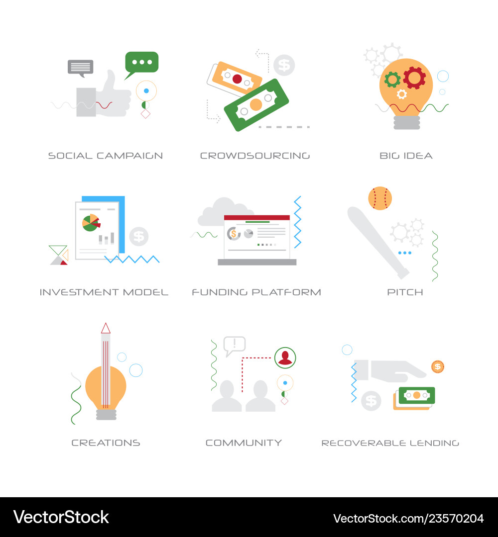Set different business strategy concepts Set different business strategy concepts vector image