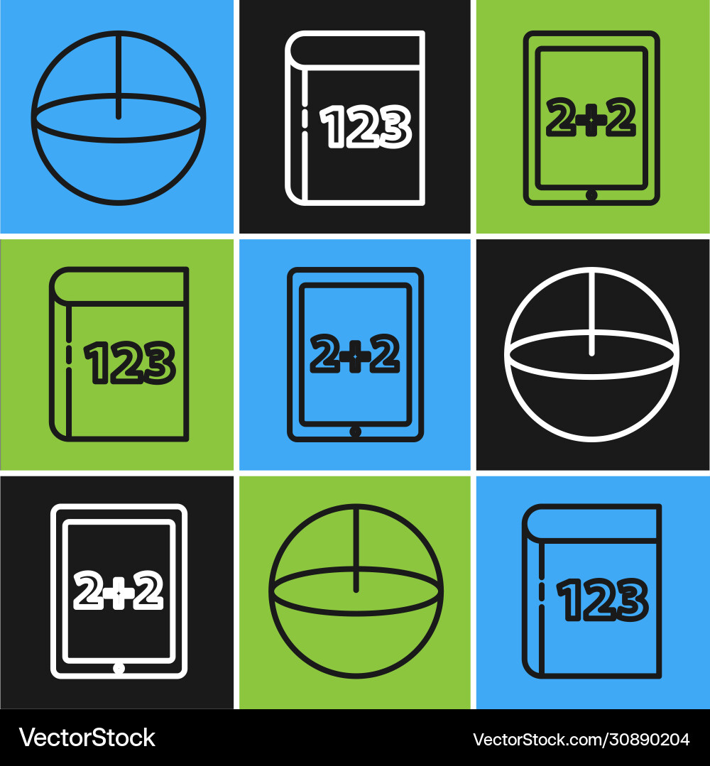 Set line calculator calculation and test or exam Set line calculator calculation and test or exam vector image