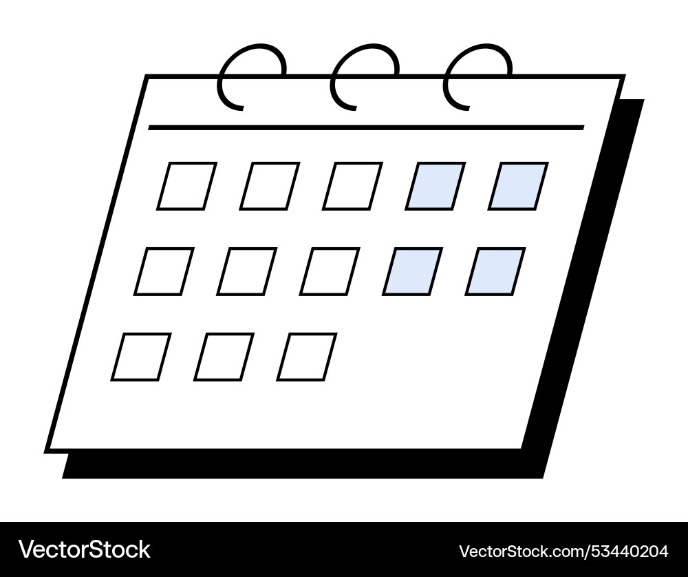 Simple calendar with highlighted dates Simple calendar with highlighted dates vector image