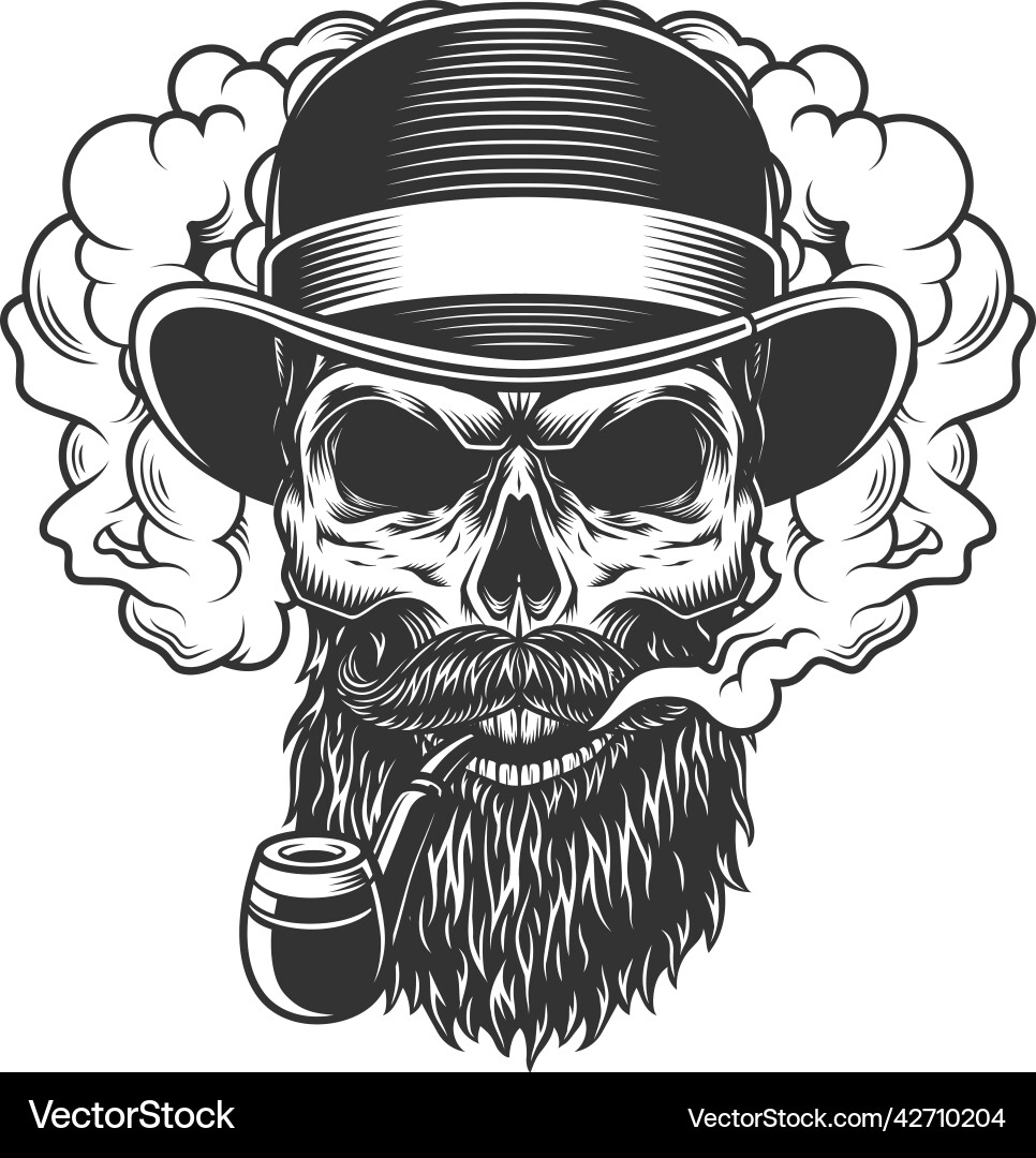 Skull in smoke cloud Vector Image