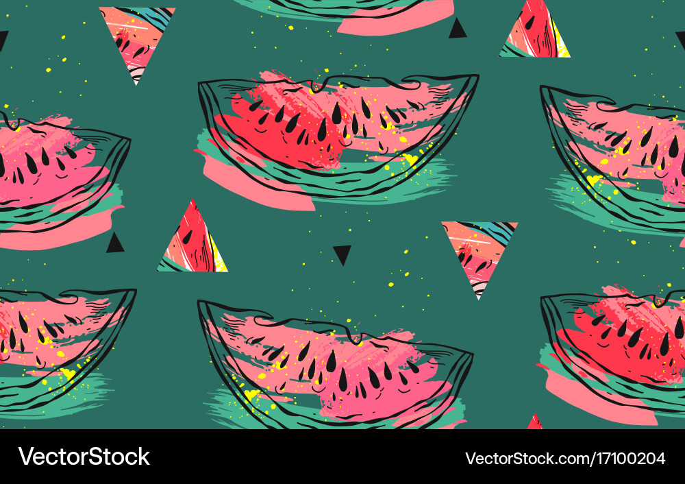 Watermelon Triangle Pattern Vector Image