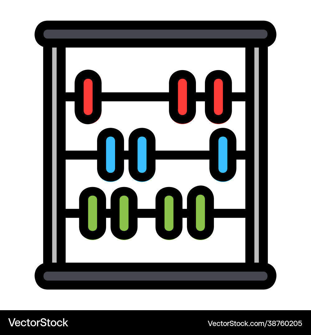 Abacus icon in filled line style for any projects Vector Image