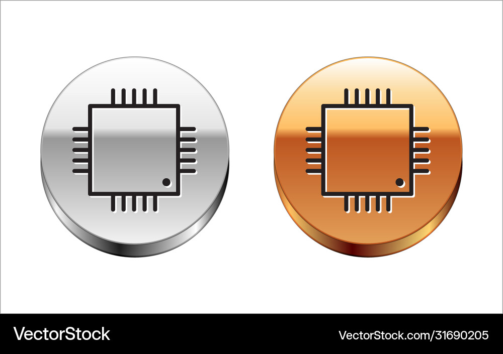 Black Line Computerprozessor mit Mikroschaltungen Black Line Computerprozessor mit Mikroschaltungen vektorbild