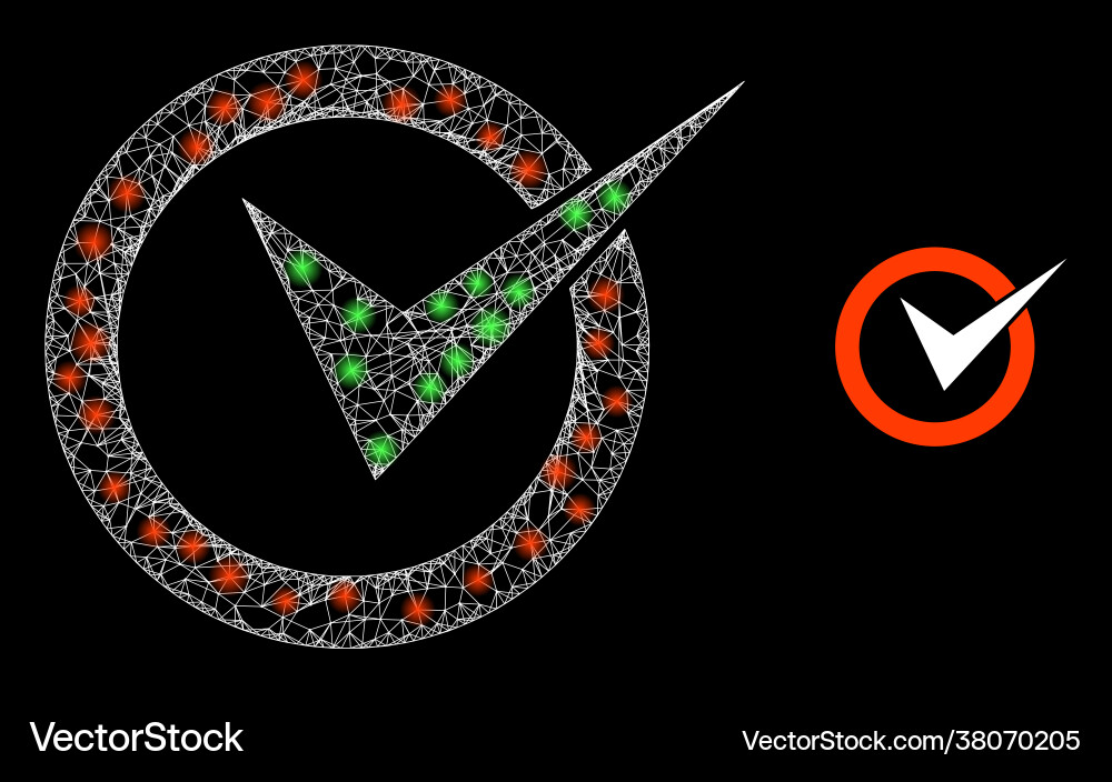 Bright mesh checkbox circle with glare Bright mesh checkbox circle with glare vector image