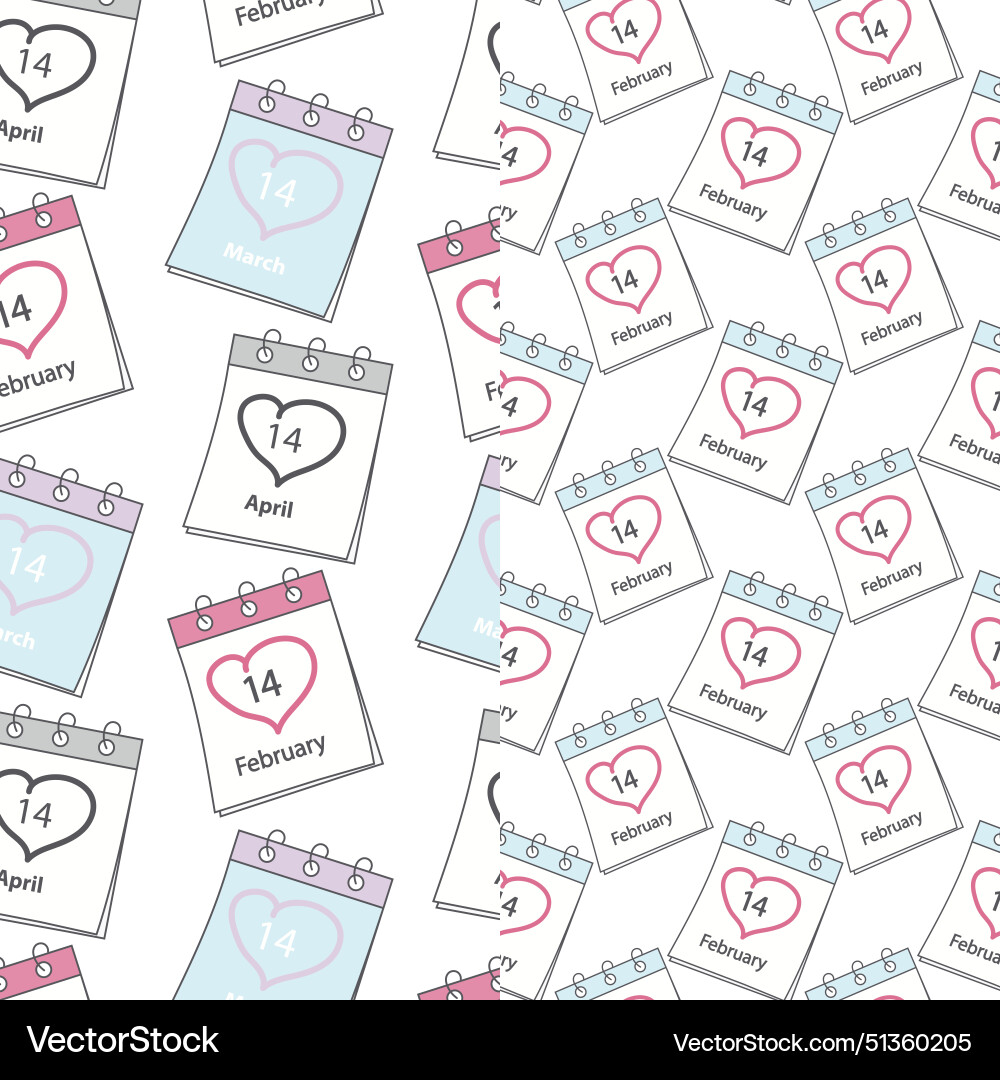Calendar pages seamless patterns with st Vector Image