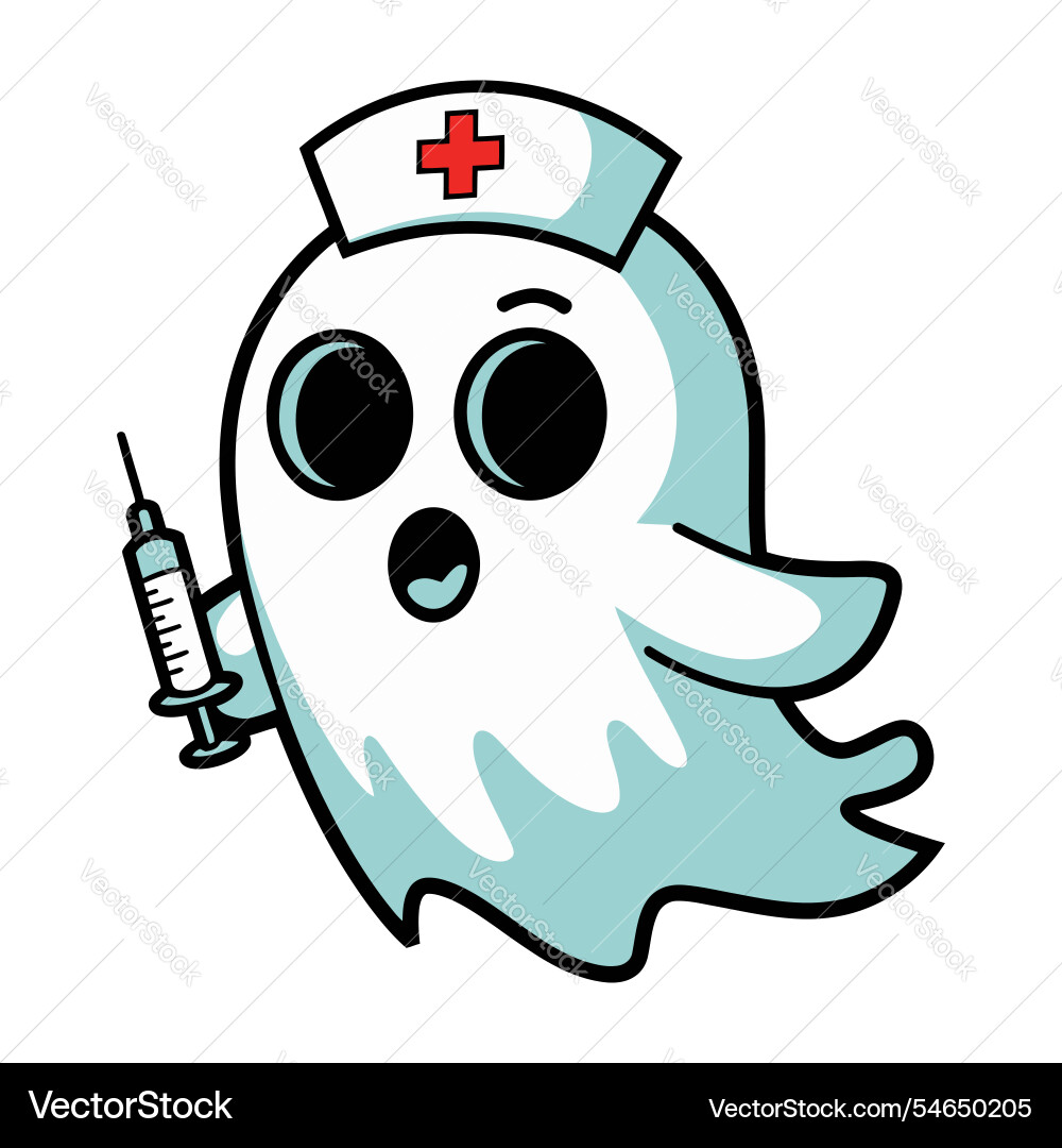 Cartoon ghost nurse Cartoon ghost nurse vector image