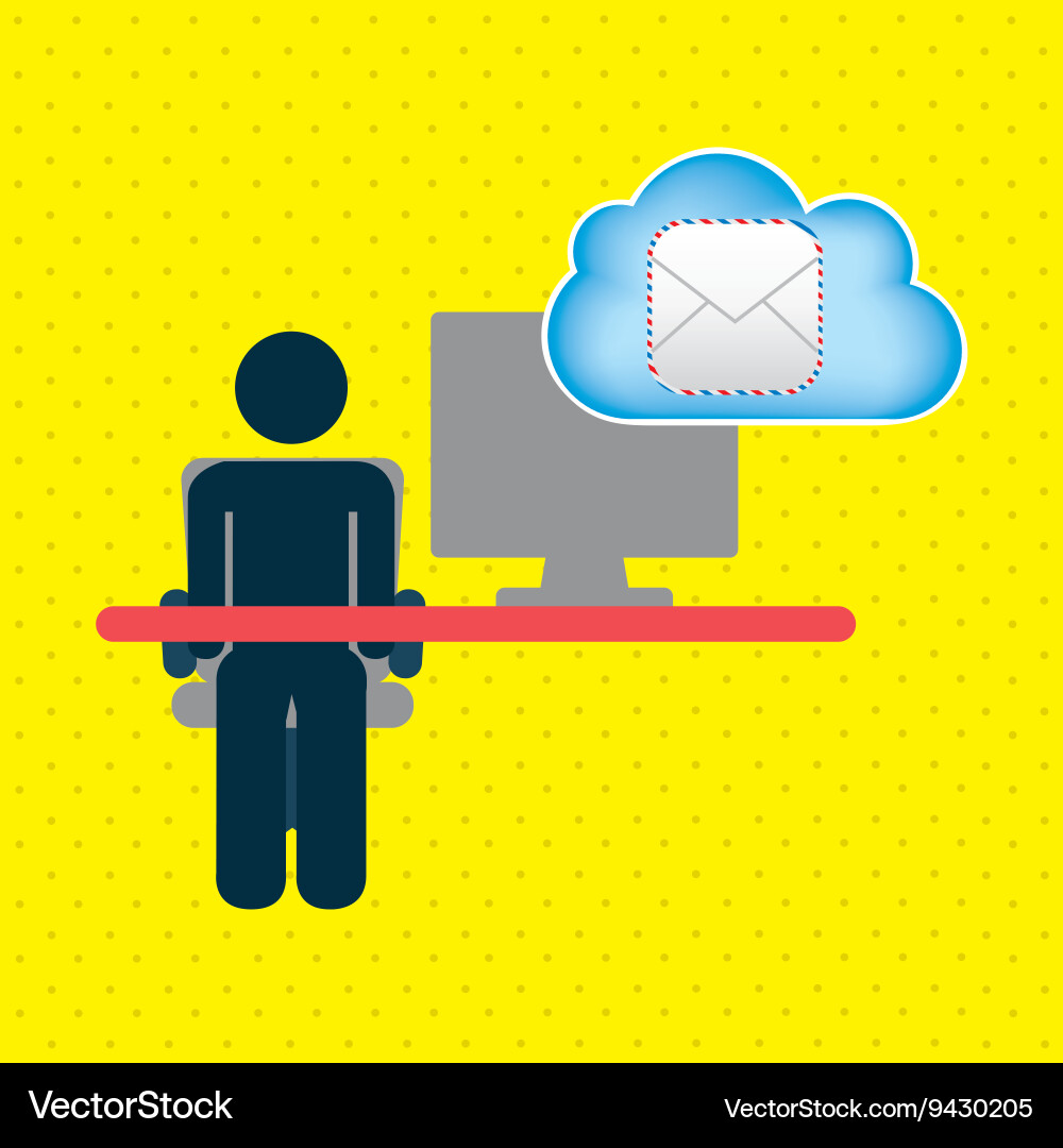 Cloud computing design vector image