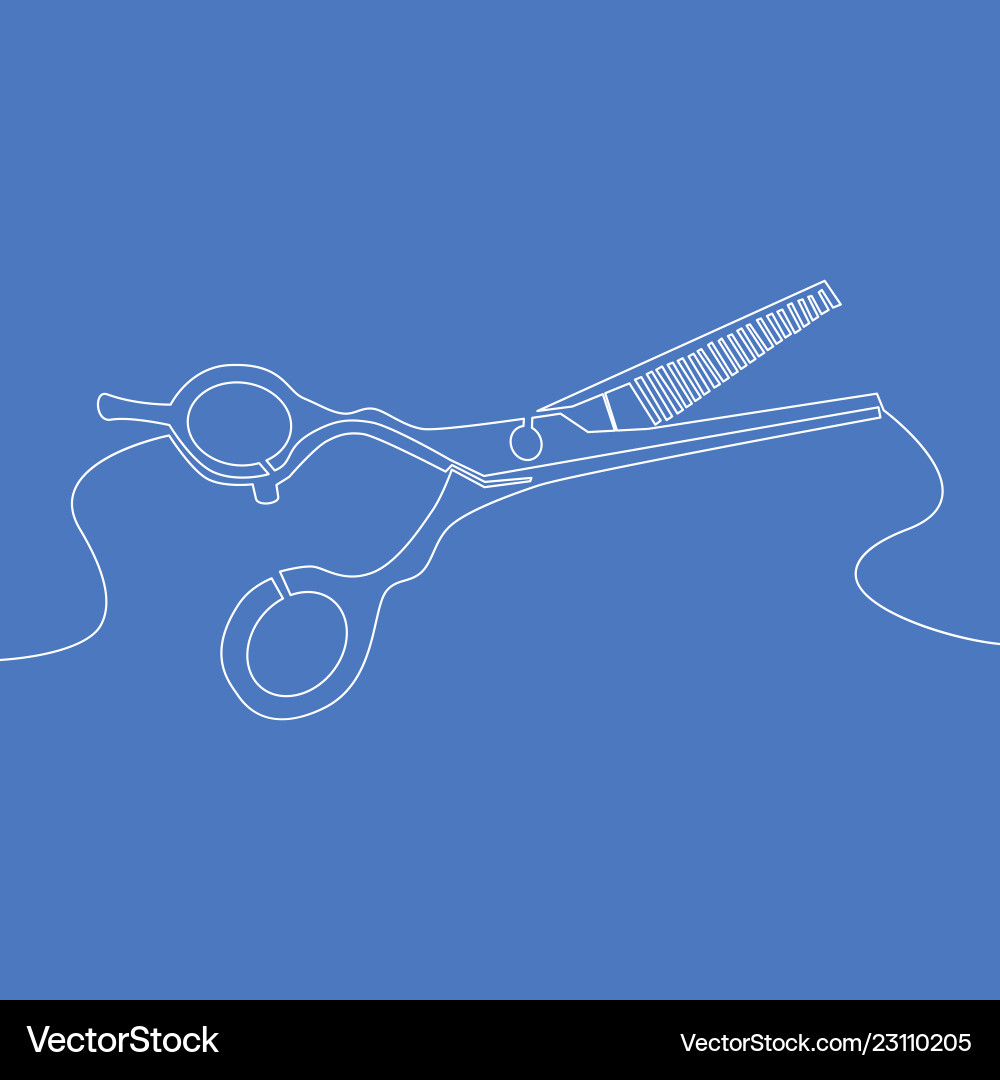 Continuous one line scissors concept Continuous one line scissors concept Vector Image