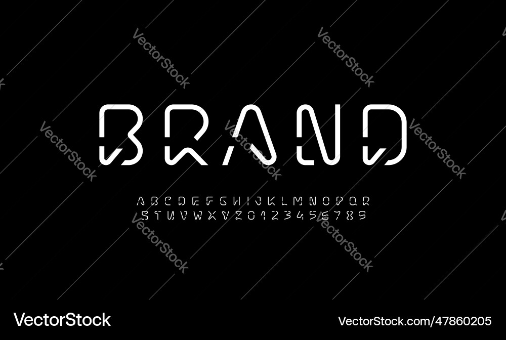 Digital Smart Font - Tech & Cyber vector image