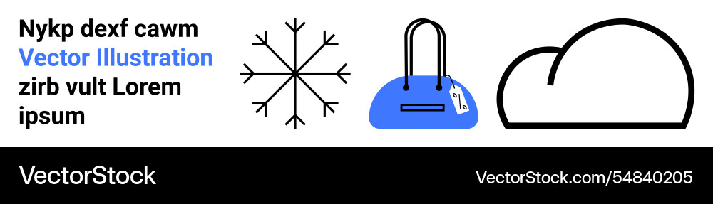 Diverse elements including text snowflake Diverse elements including text snowflake Vector Image