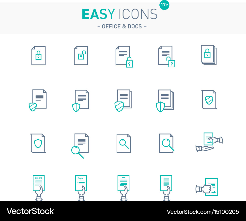 Easy icons 17e docs vector image