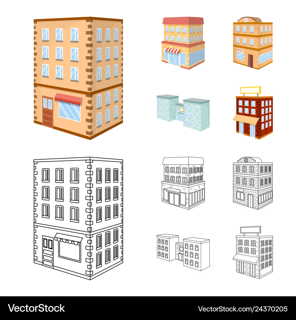 Isolated object of construction and building Vector Image
