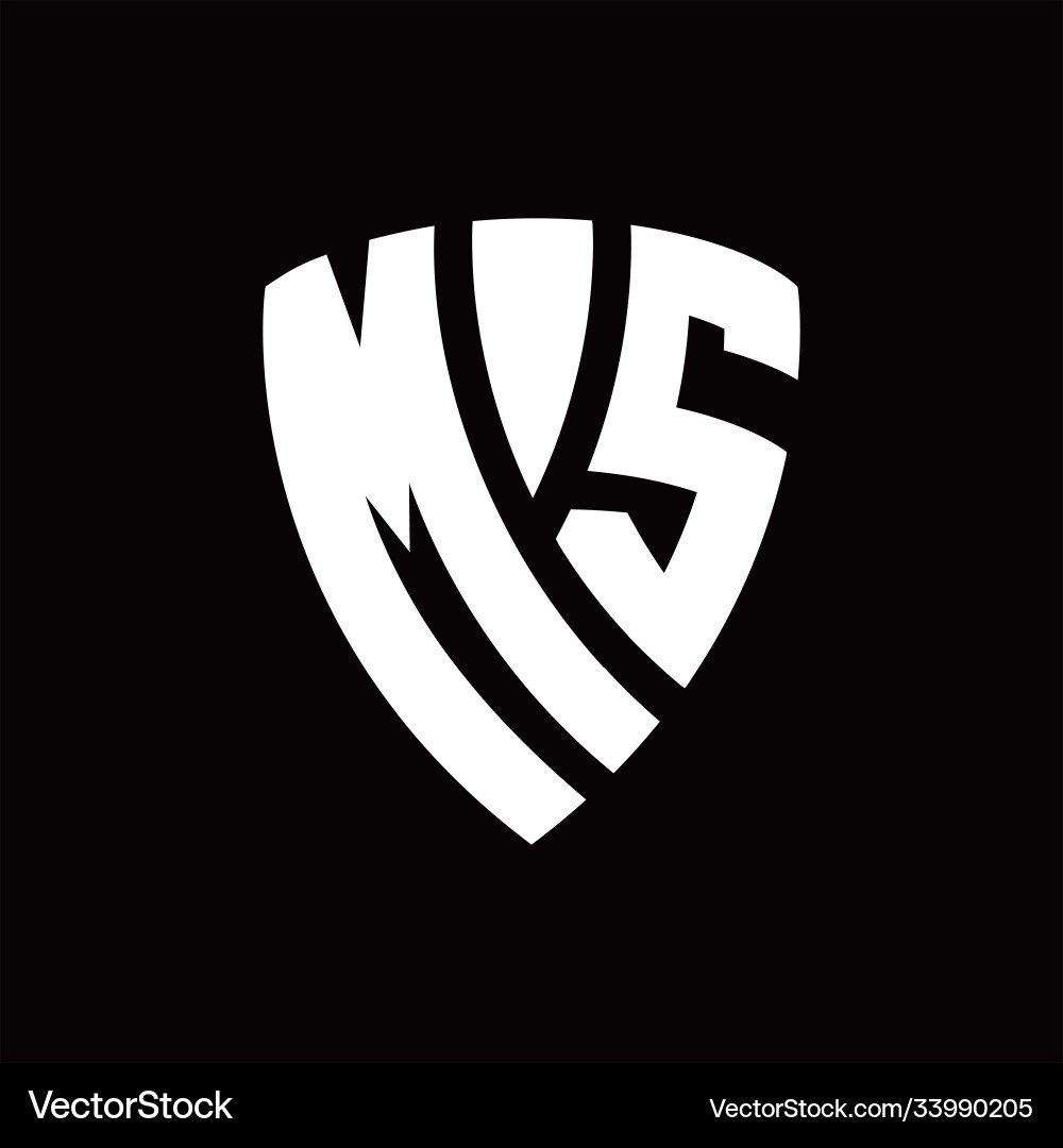 Ms logo monogram with shield elements shape – Royalty-Free Vector ...
