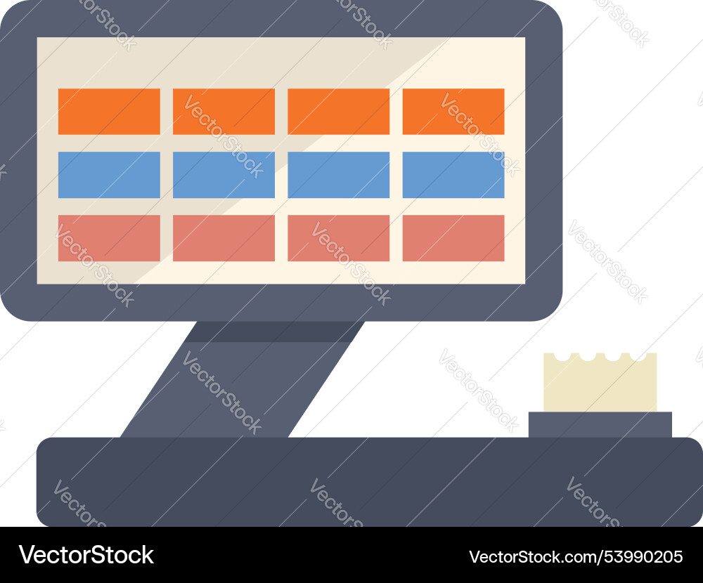 Point of sale system displaying payment interface Point of sale system displaying payment interface vector image