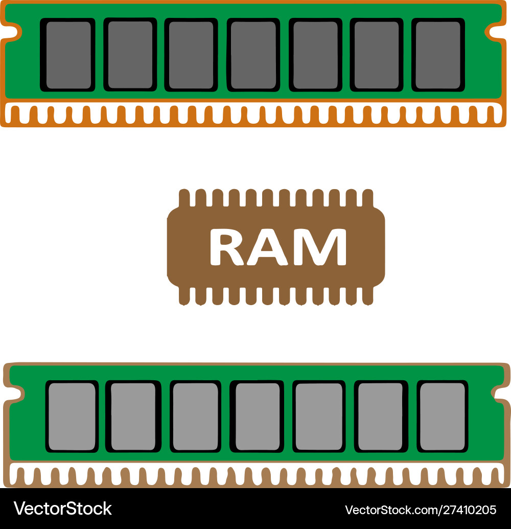 Ram for computer on white background vector image
