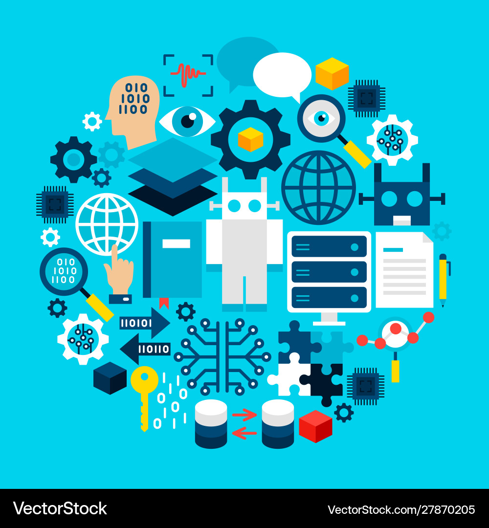 Robotics circle concept Robotics circle concept vector image