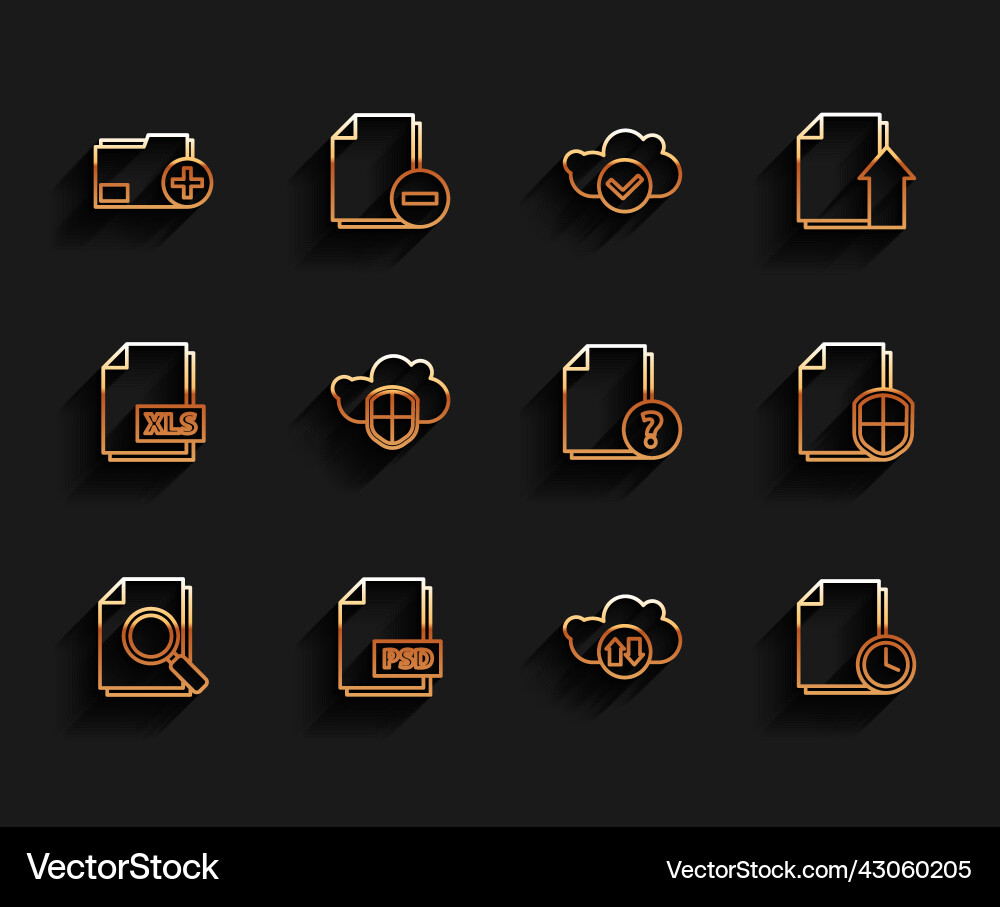 Set line document with search psd file Set line document with search psd file vector image