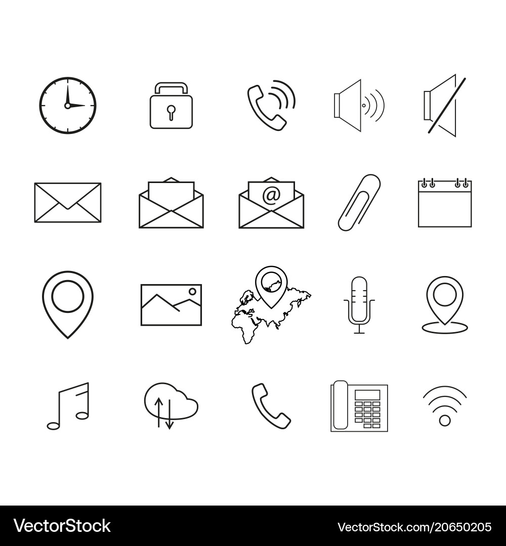 Set of interface line icons Vector Image