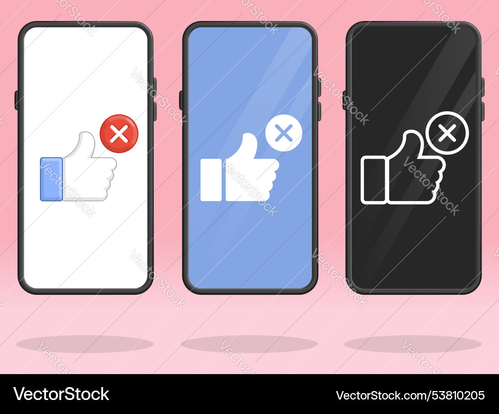 Smartphone like thumb cross failed interaction vector image