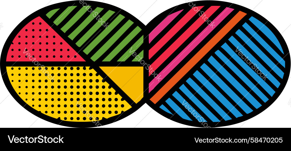 Stacked Pie Charts - Data Comparison Vector Image