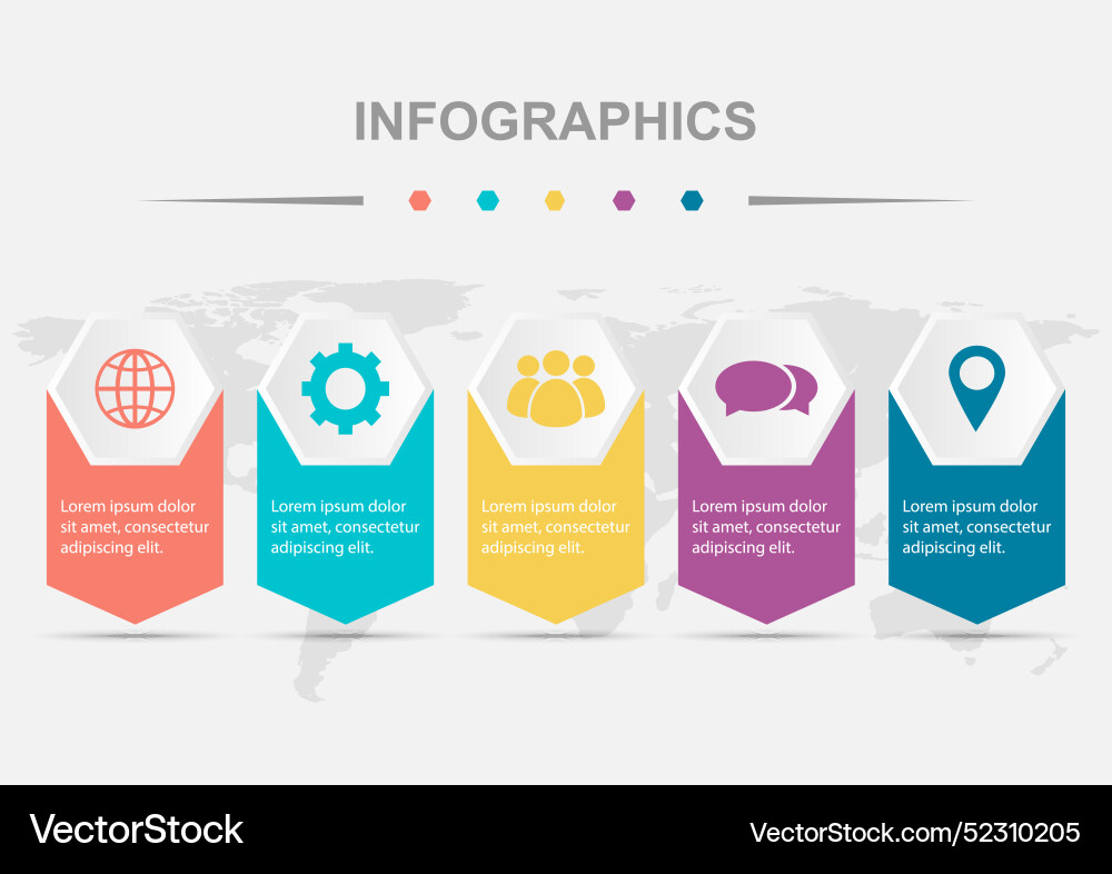 Steps infographic template design with haxagon Vector Image