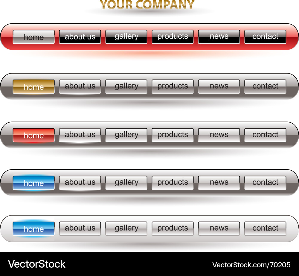 Website button bars template Vector Image