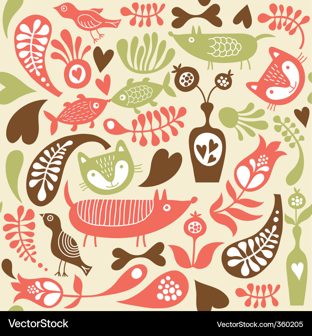 Whimsical Animal Pattern vector image