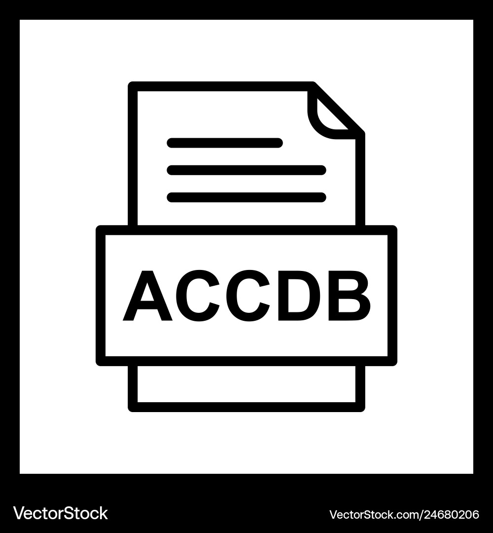 Accdb file document icon vector image