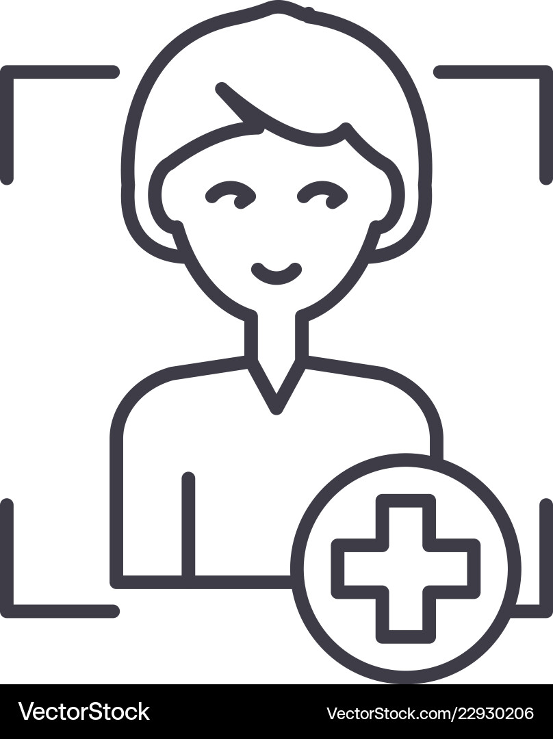 Add user line icon concept linear Add user line icon concept linear vector image