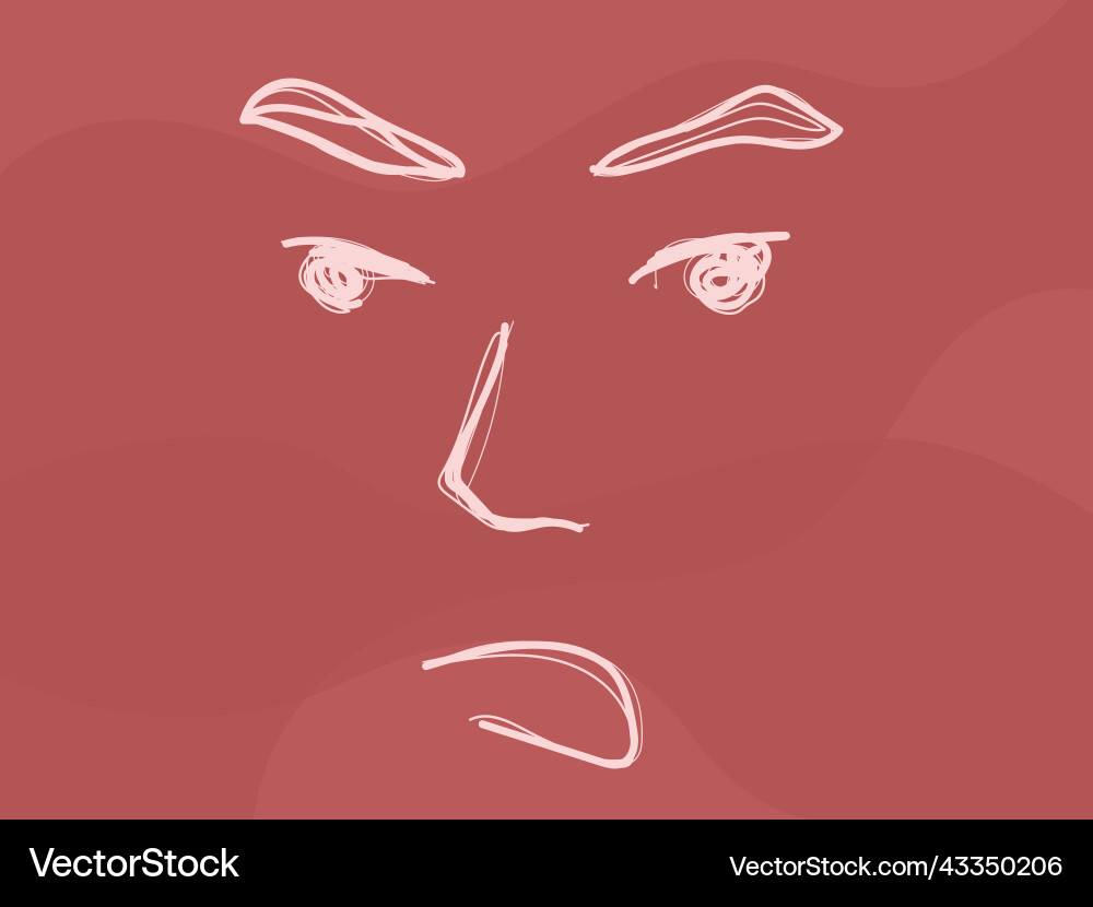 Aggressive face with angry expression Aggressive face with angry expression vector image