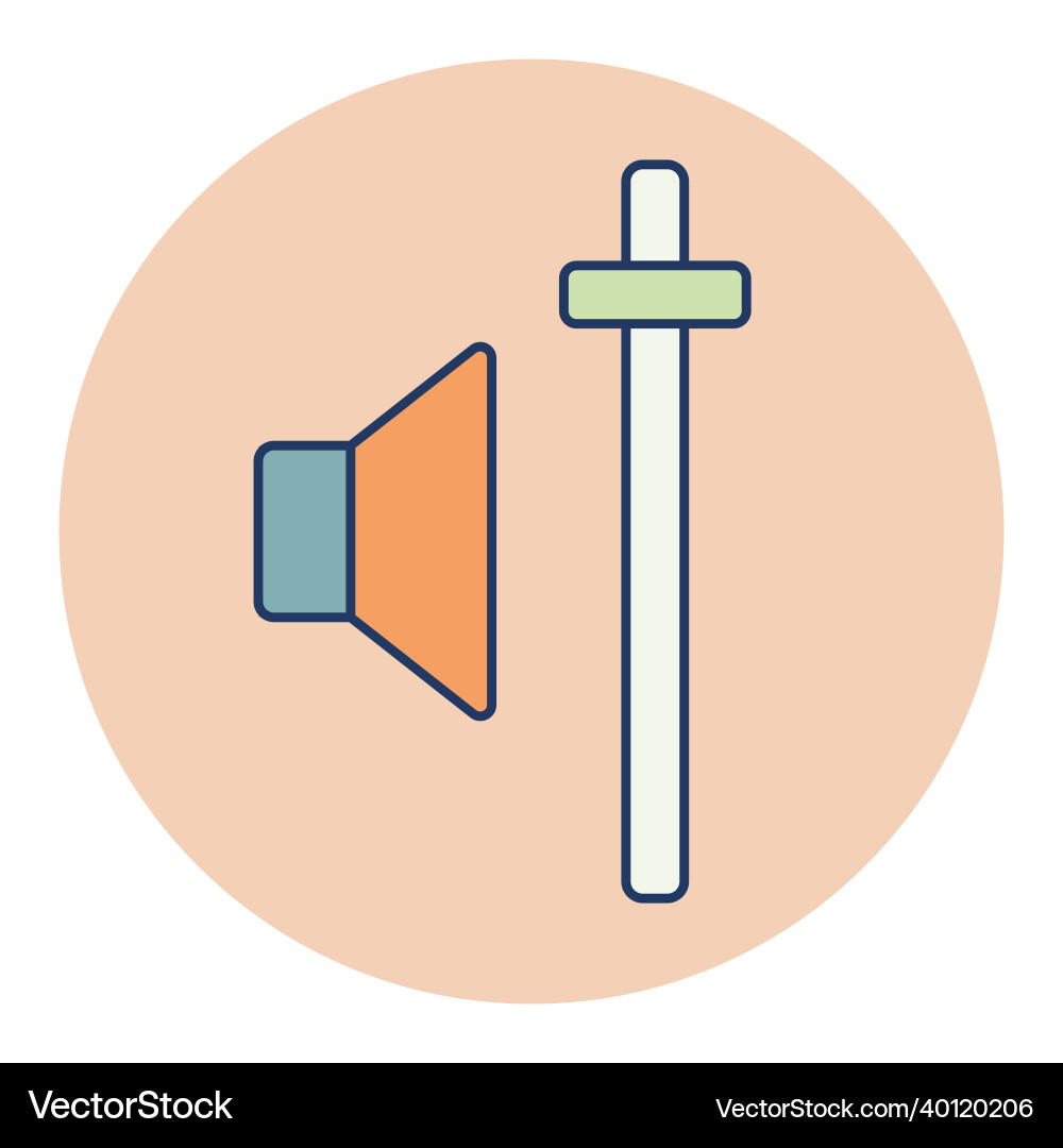 Audio volume slider control color icon graph Vector Image