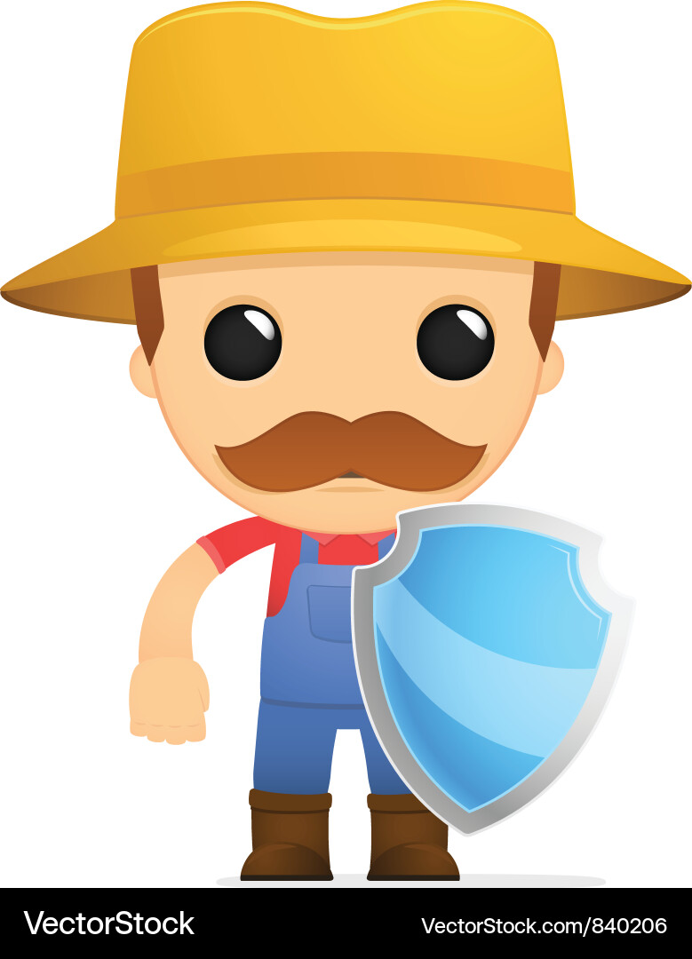 Cartoon Farmer Charakter Vektorbild