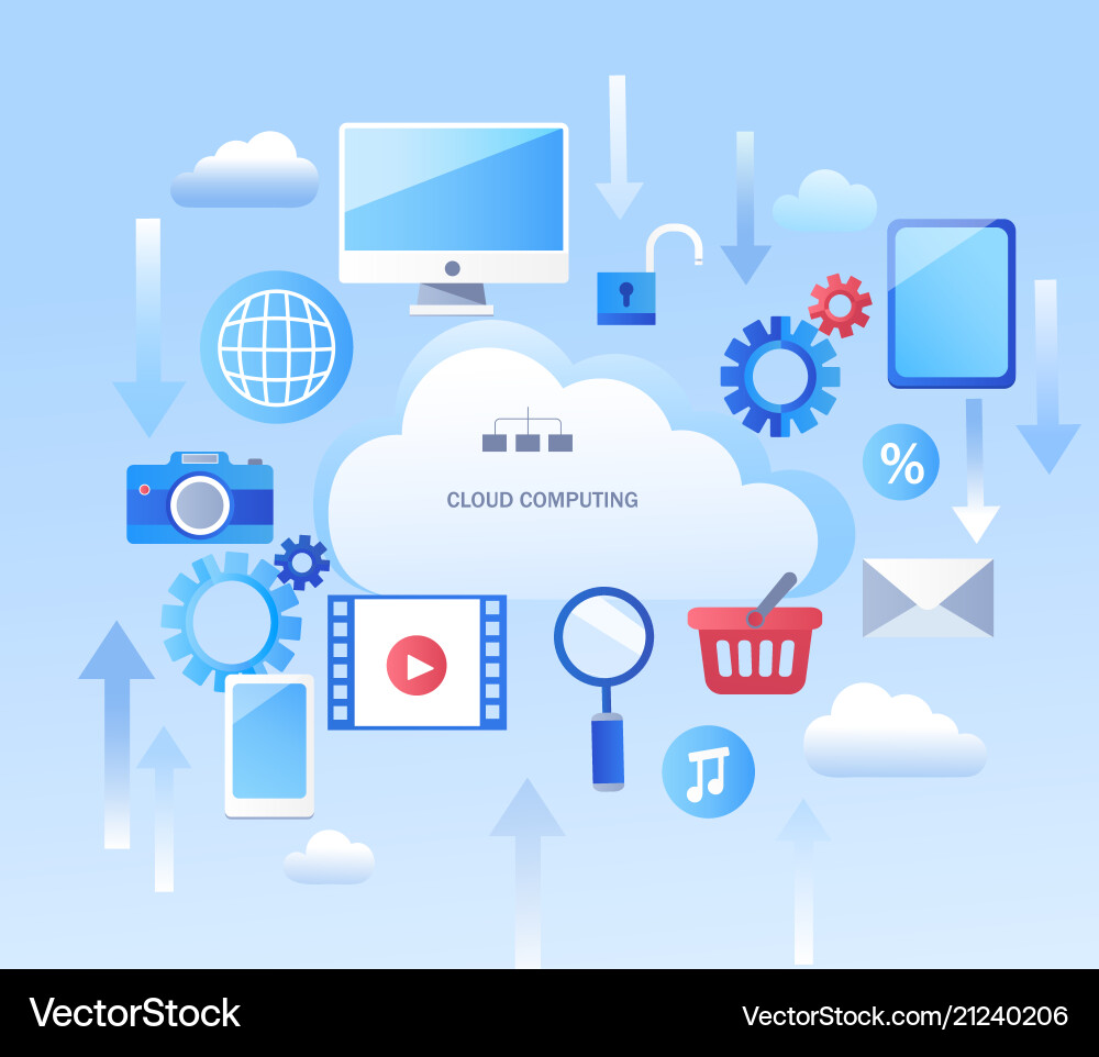 Cloud Computing Technology Icons vector image