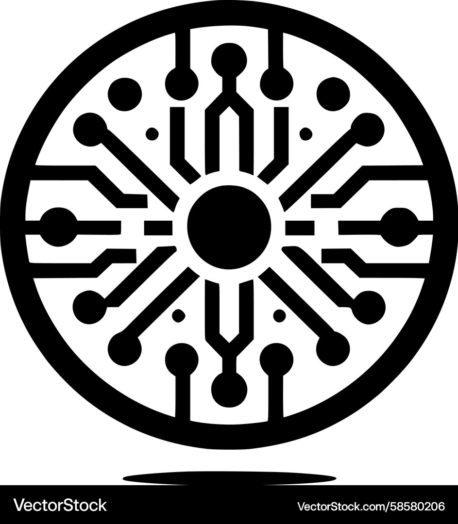 Complex Circuit Network Icon Vector Image