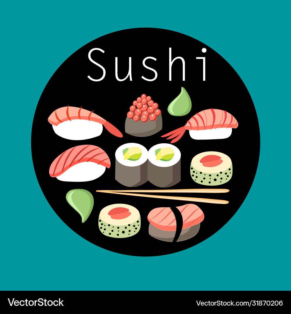 Delicious japanese sushi Delicious japanese sushi vektorbild