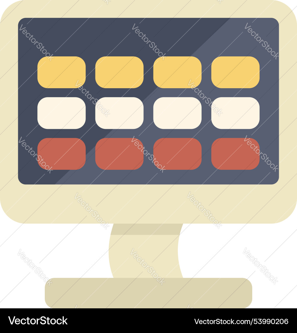 Desktop computer showing spreadsheet software Desktop computer showing spreadsheet software vector image