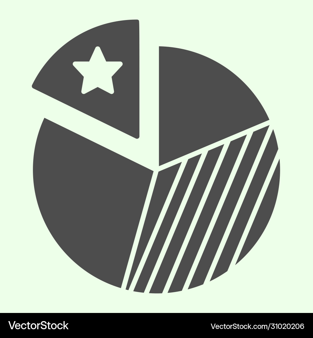 Diagram solid icon pie chart with marked part Diagram solid icon pie chart with marked part Vector Image