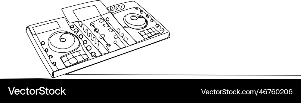 Dj console keyboard one line art continuous Dj console keyboard one line art continuous vector image