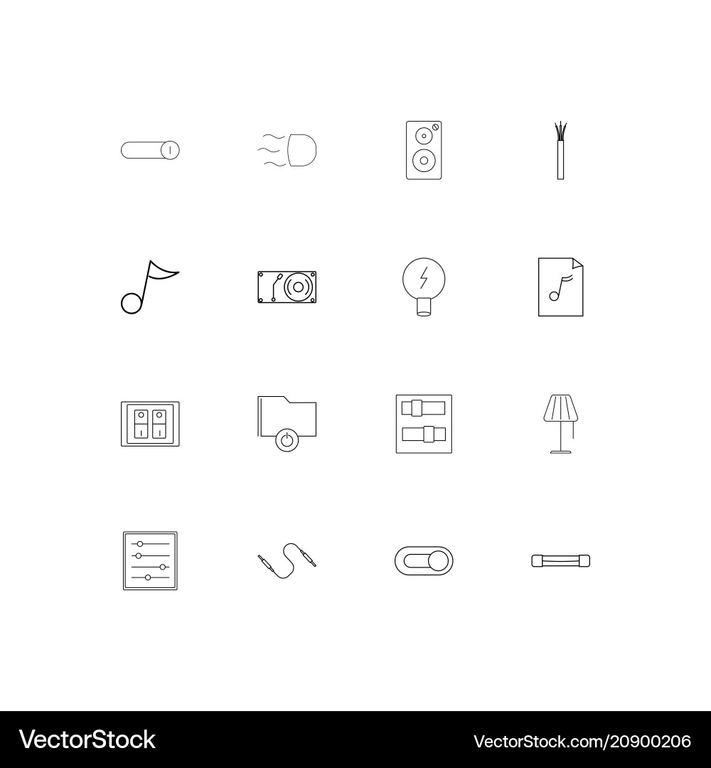 Electrical linear thin icons set outlined simple vector image