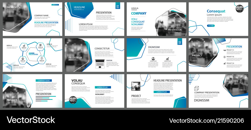 Geometric Gradient Background - Business Slides vector image