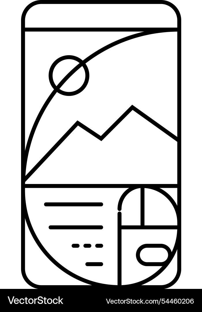 Golden ratio ux ui design line icon Golden ratio ux ui design line icon vektorbild