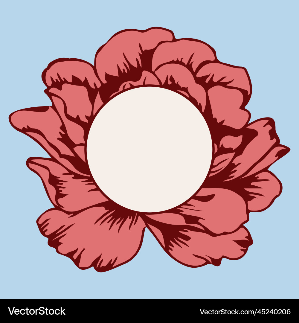 Greeting card frame with circle shaped text box Greeting card frame with circle shaped text box vector image
