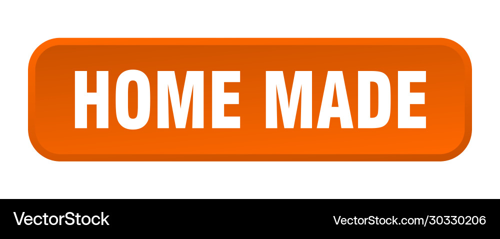 Home made button square 3d push vector image