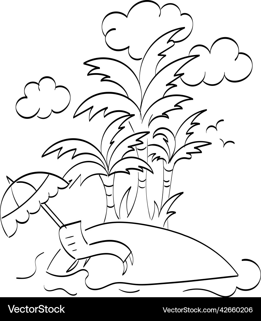 Palm tree line drawing for print Palm tree line drawing for print vector image