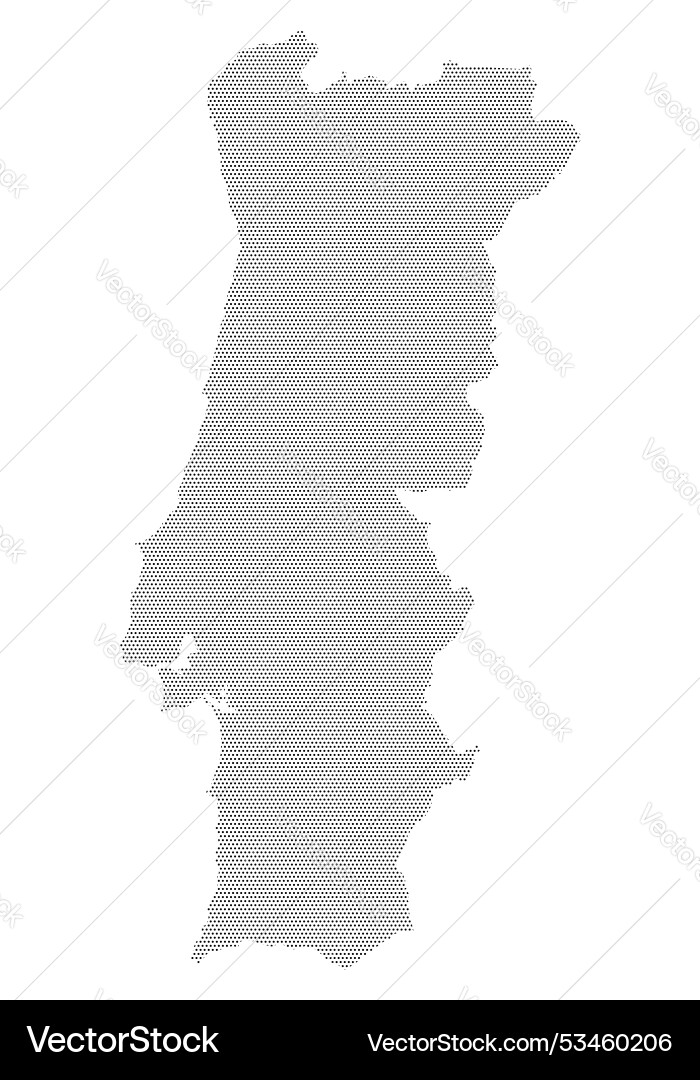 Portugal map with dotted pattern vector image