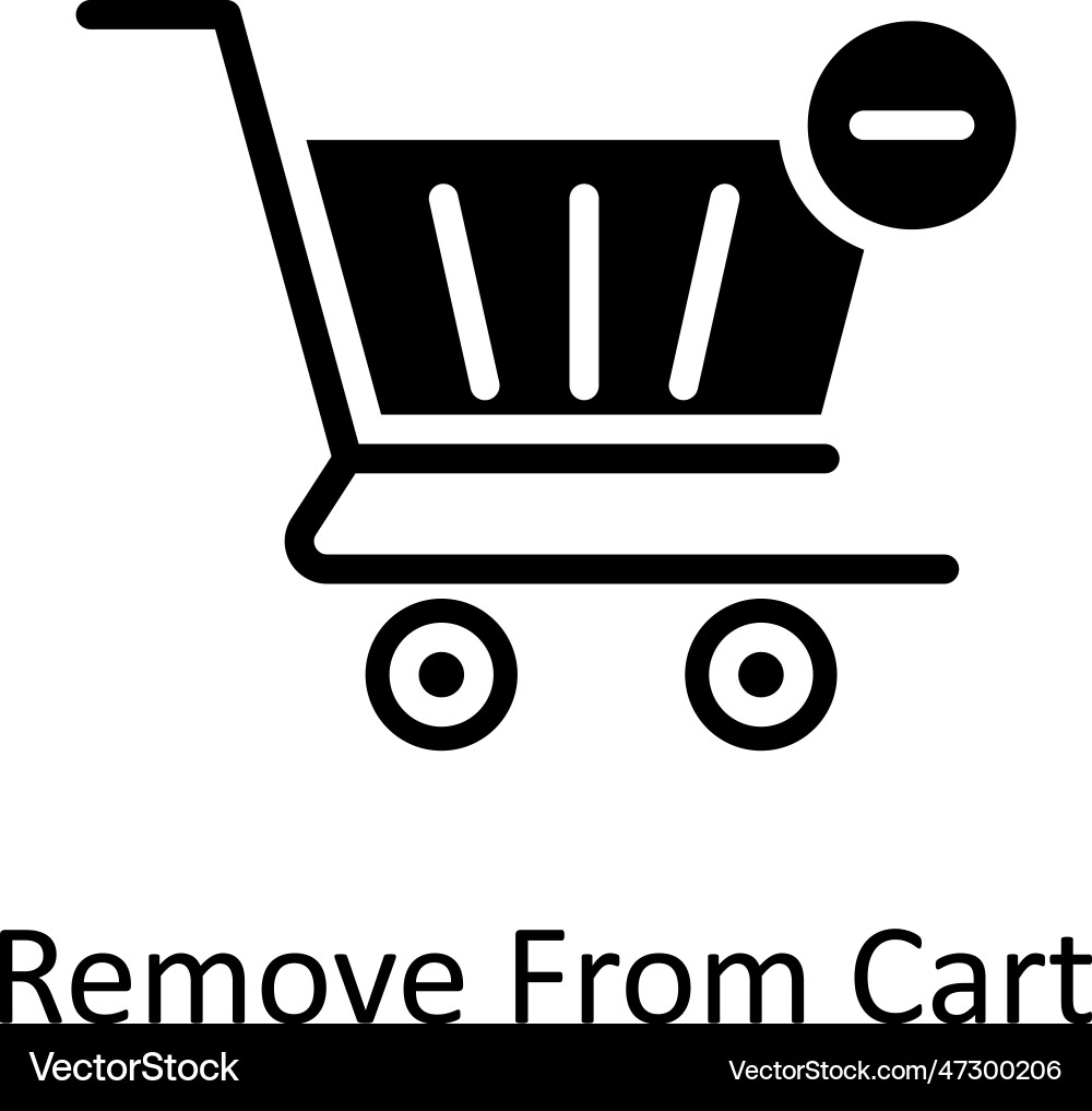 Remove from cart solid icon design Vector Image