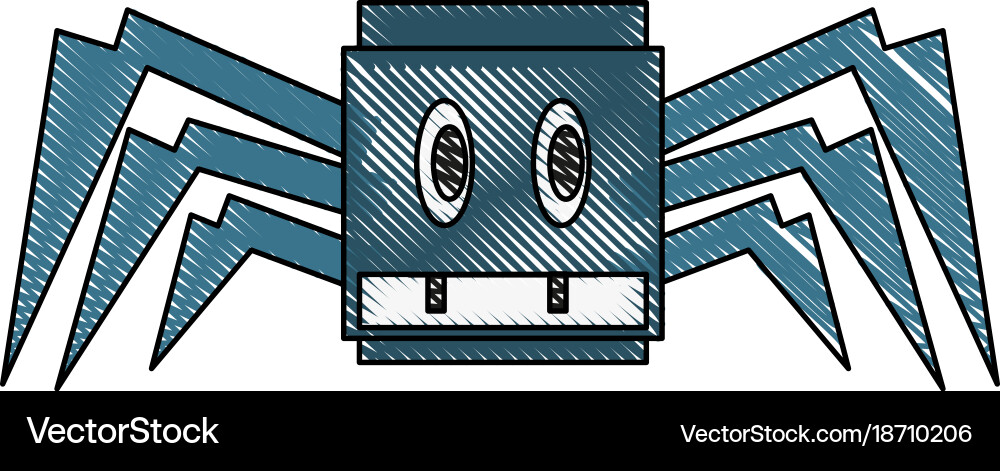 Robot spyder game character Vector Image