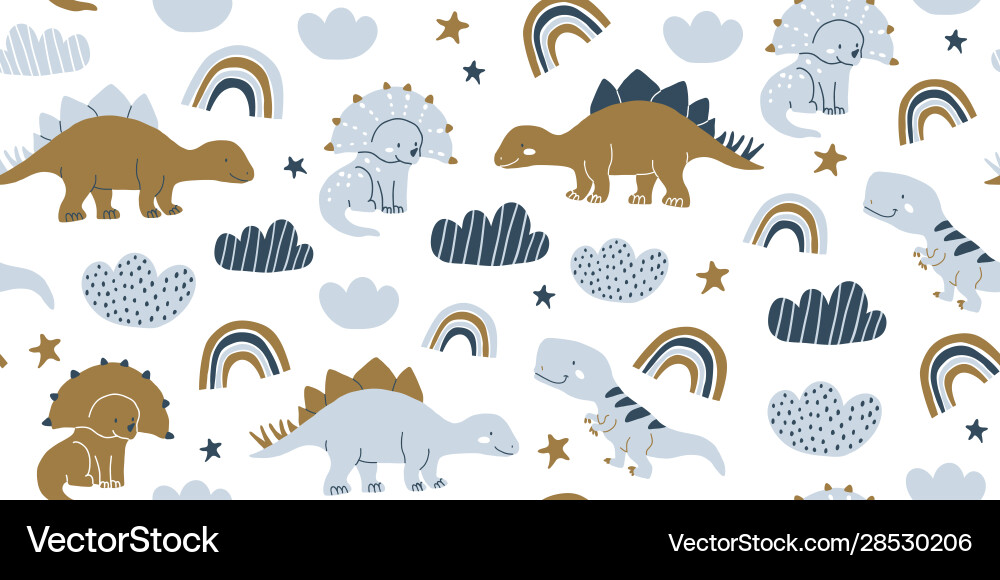 Scandinavian Dino Pattern vector image